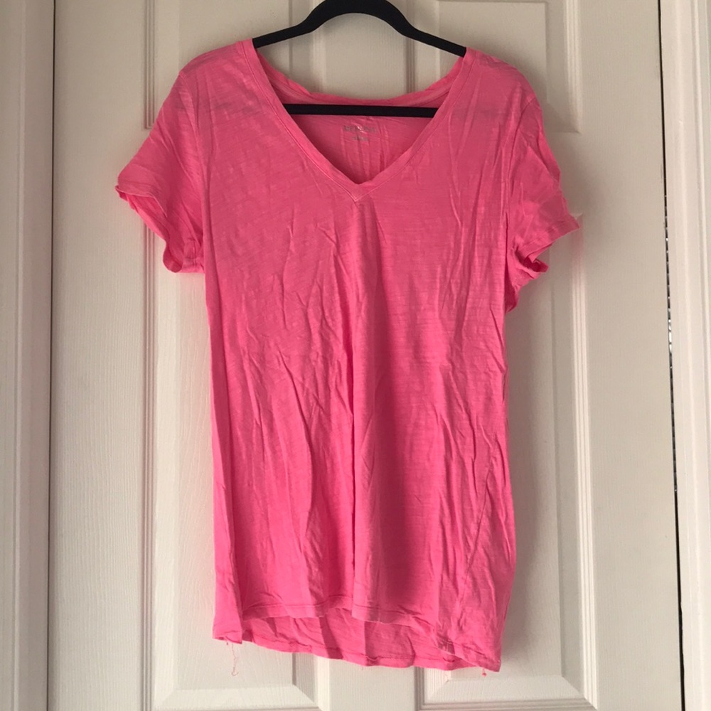 Hot Pink V-Neck T-Shirt